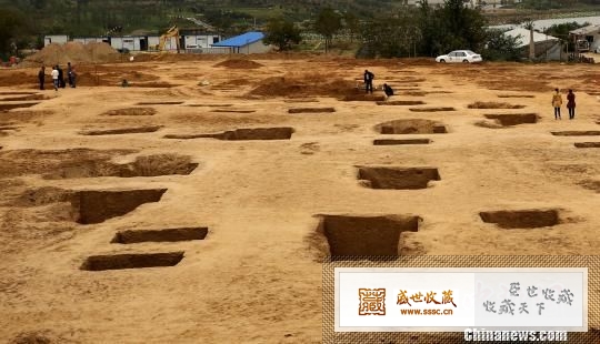 河南一建筑工地现战国墓葬群墓主人陪葬莲花盆