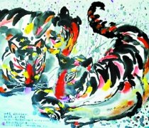 虎年画虎 吴冠中展新作斑斓的贺年山中虎